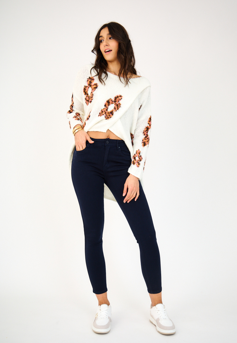 Slim colored pants (Push-up) - ANA & LUCY - Navy - 1 - large format