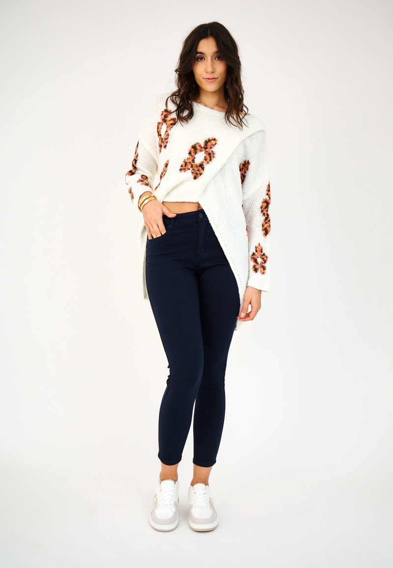 Slim colored pants (Push-up) - ANA & LUCY - Navy - 3 - large format