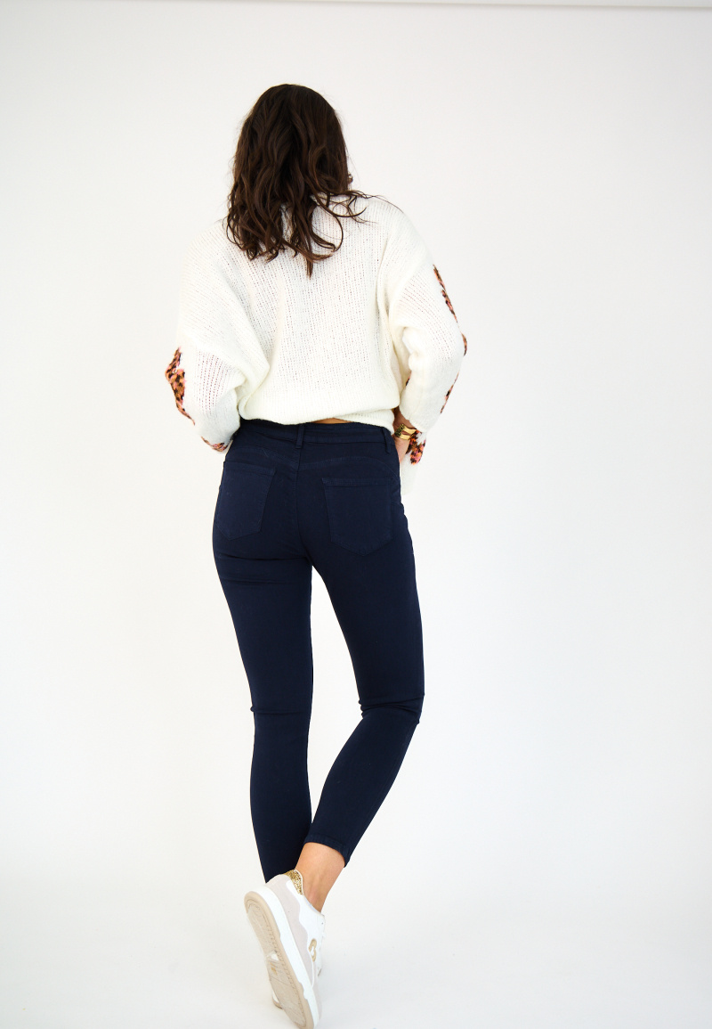 Slim colored pants (Push-up) - ANA & LUCY - Navy - 5 - large format