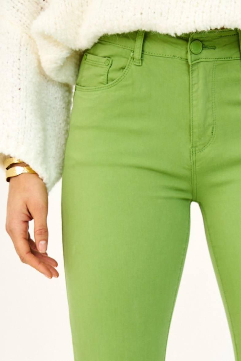 Slim colored pants (Push-up) - ANA & LUCY - Lime Green - 2 - large format