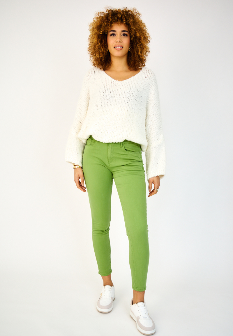 Slim colored pants (Push-up) - ANA & LUCY - Lime Green - 3 - large format