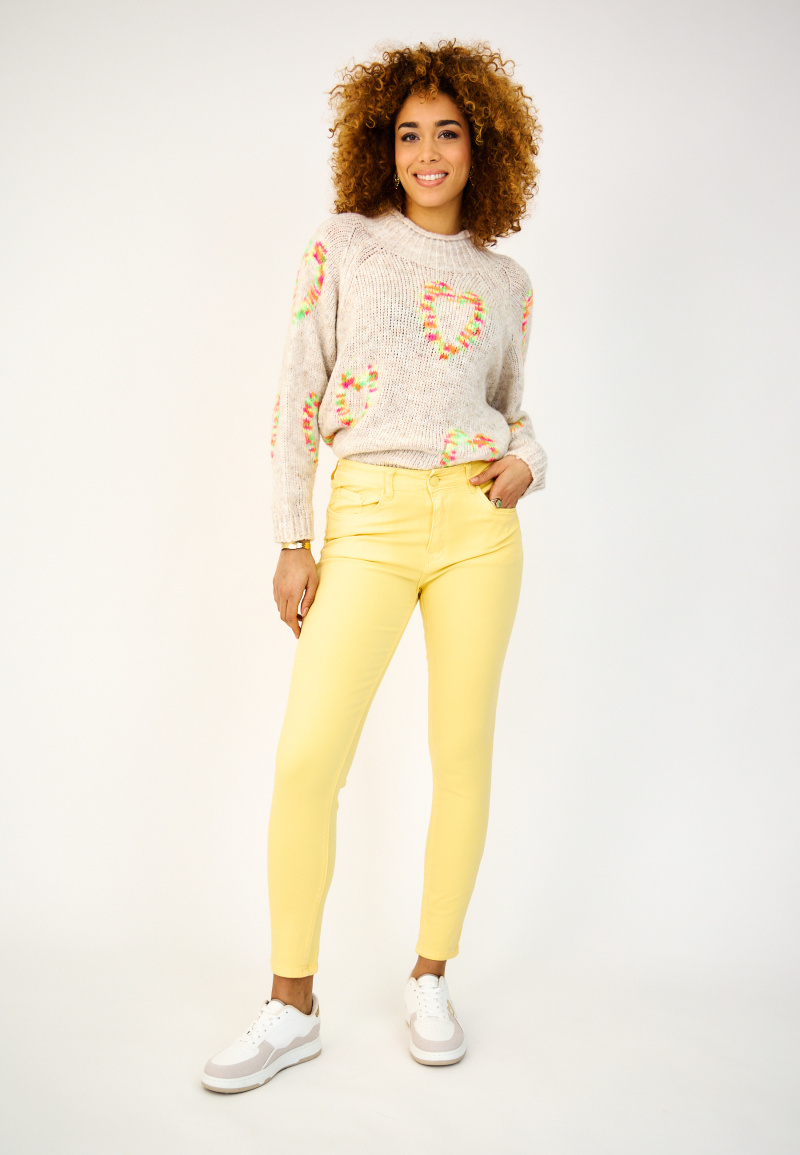 Slim colored pants (Push-up) - ANA & LUCY - Blazing Yellow - 3 - large format