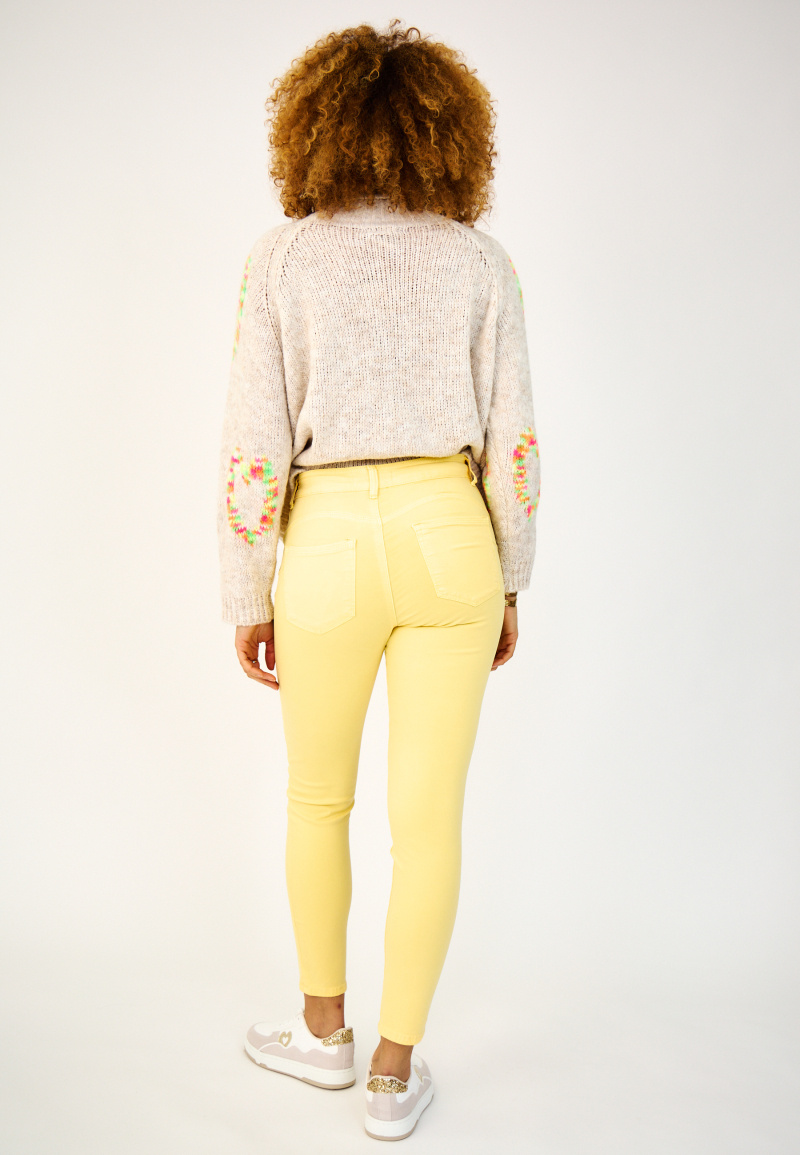 Slim colored pants (Push-up) - ANA & LUCY - Blazing Yellow - 5 - large format