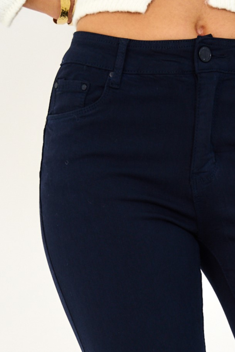 Slim colored pants (Push-up) - ANA & LUCY - Navy - 2 - large format