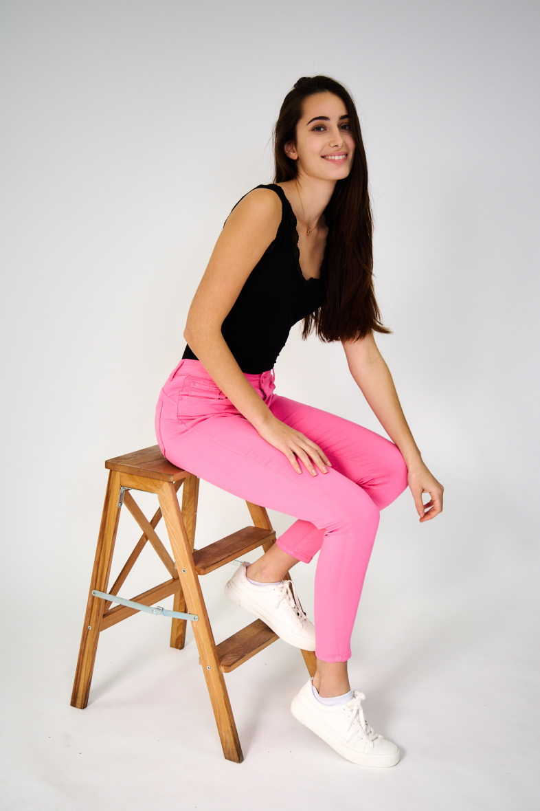 Slim colored pants (Push-up) - ANA & LUCY - Pink Flash - 1 - large format