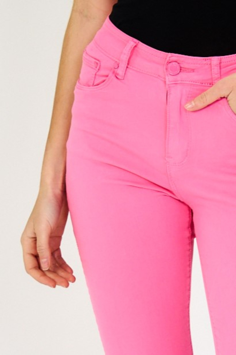 Slim colored pants (Push-up) - ANA & LUCY - Pink Flash - 2 - large format