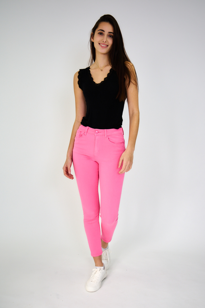 Slim colored pants (Push-up) - ANA & LUCY - Pink Flash - 3 - large format