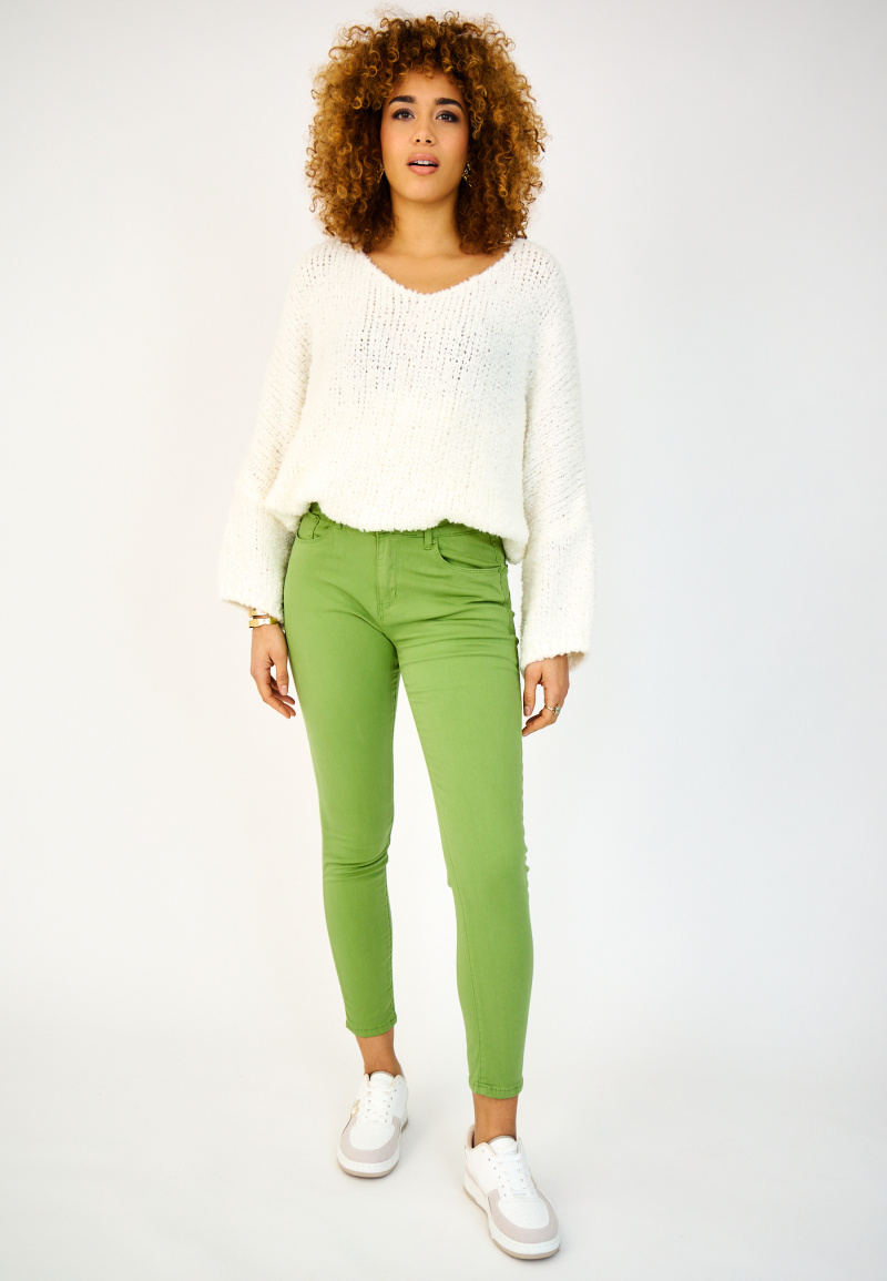 Slim colored pants (Push-up) - ANA & LUCY - Lime Green - 3 - large format