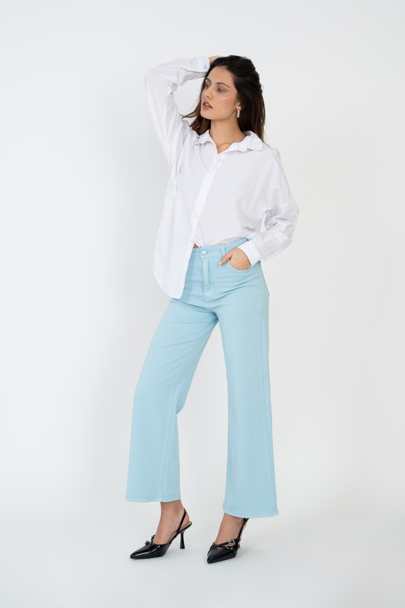 Wide-leg pants in color - ANA & LUCY - Sky Blue - 3 - large format