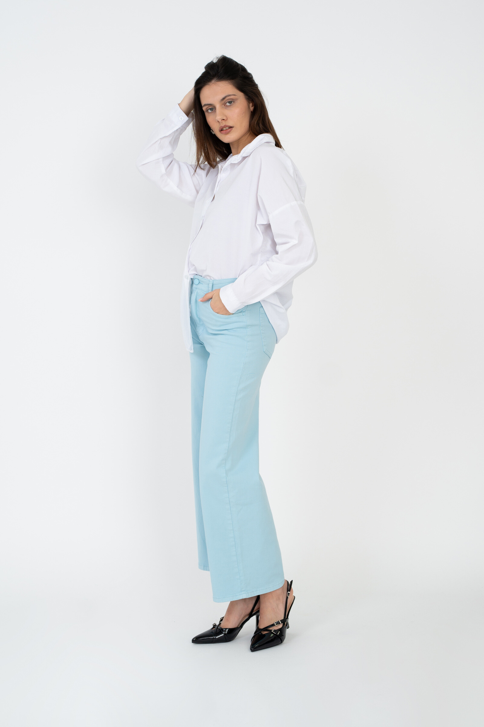 Wide-leg pants in color - ANA & LUCY - Sky Blue - 2 - large format