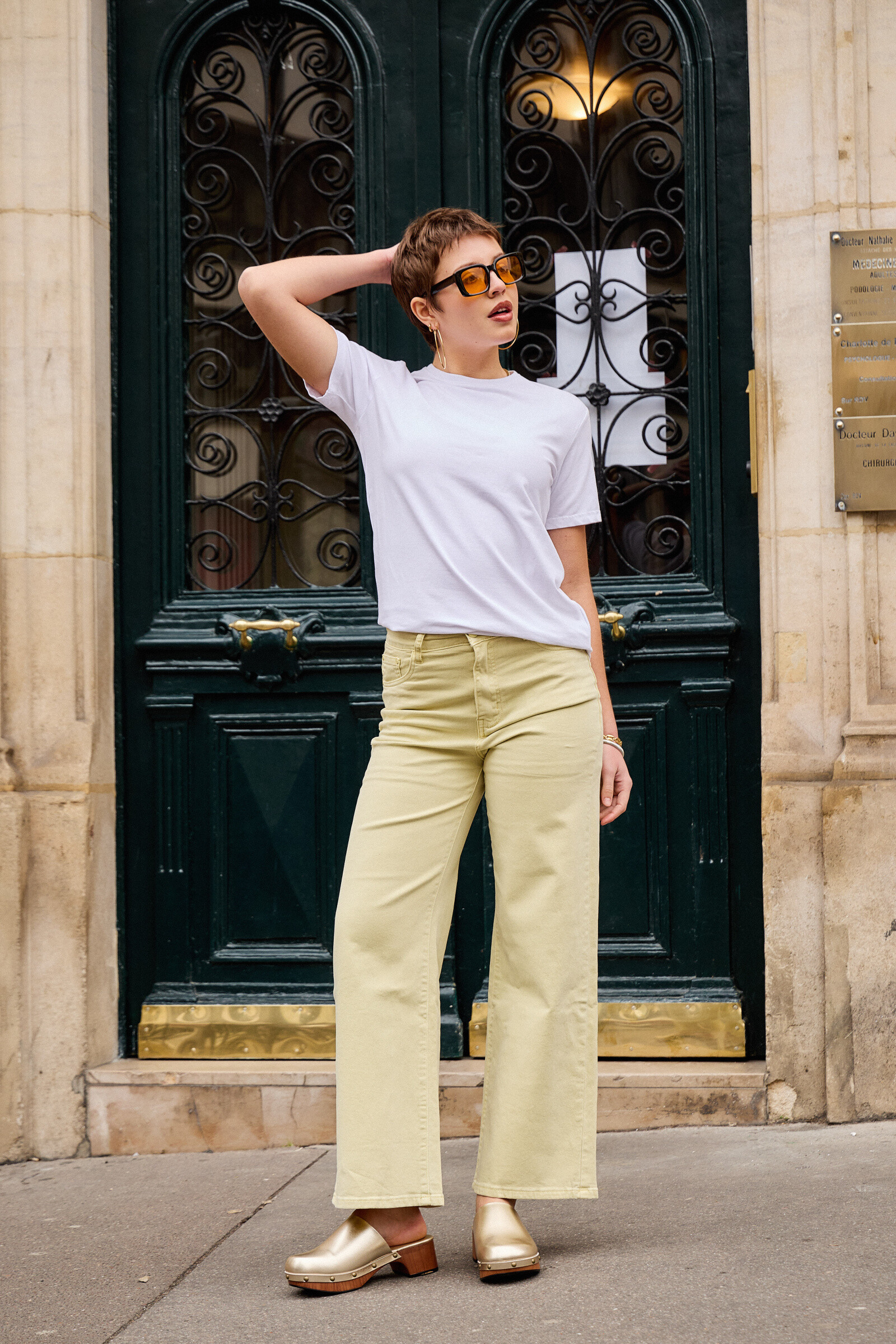 Grossiste ANA & LUCY - Pantalon wide-leg en couleur - ANA & LUCY