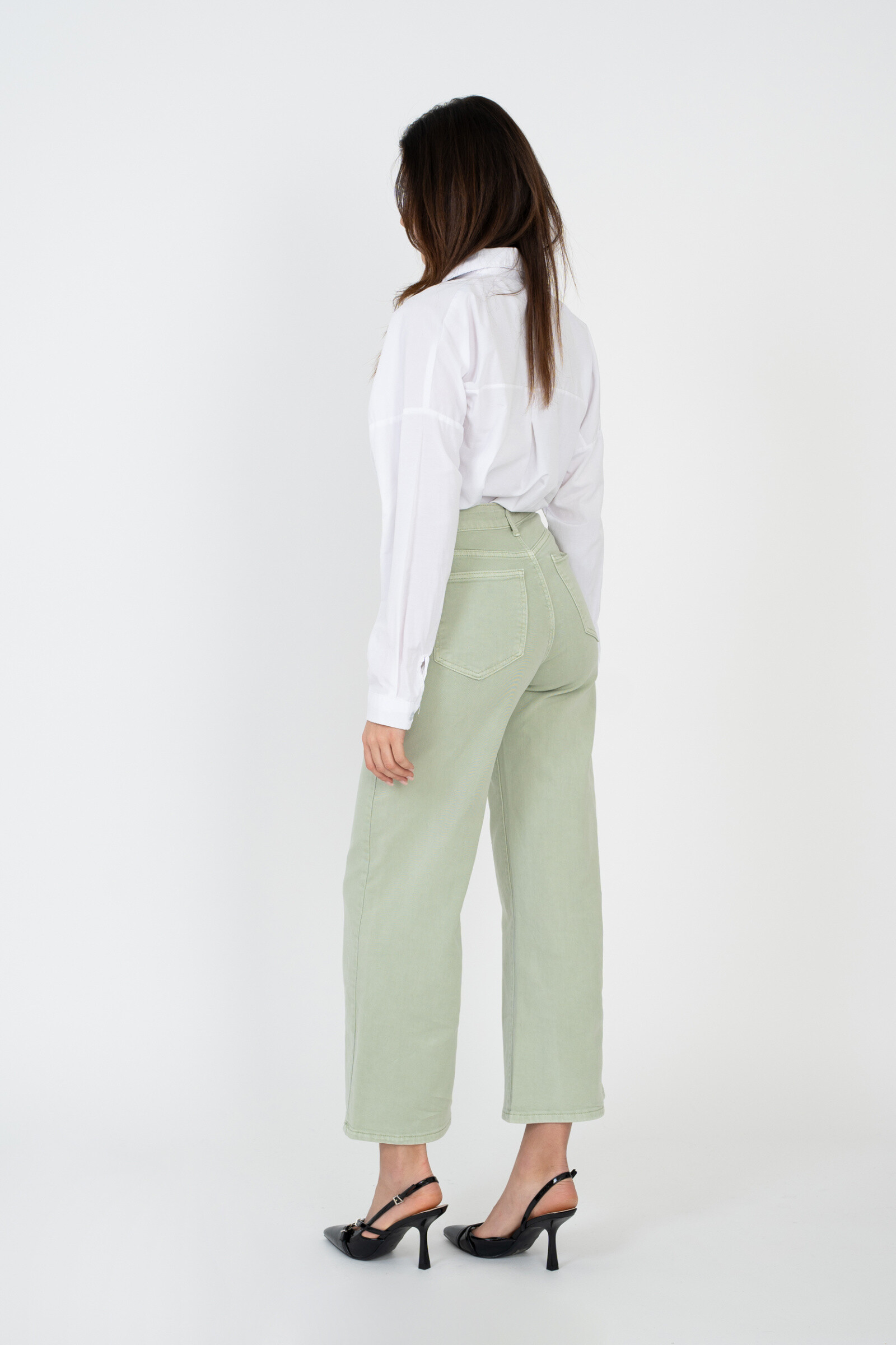 Wide-leg pants in color - ANA & LUCY - Light Green - 4 - large format