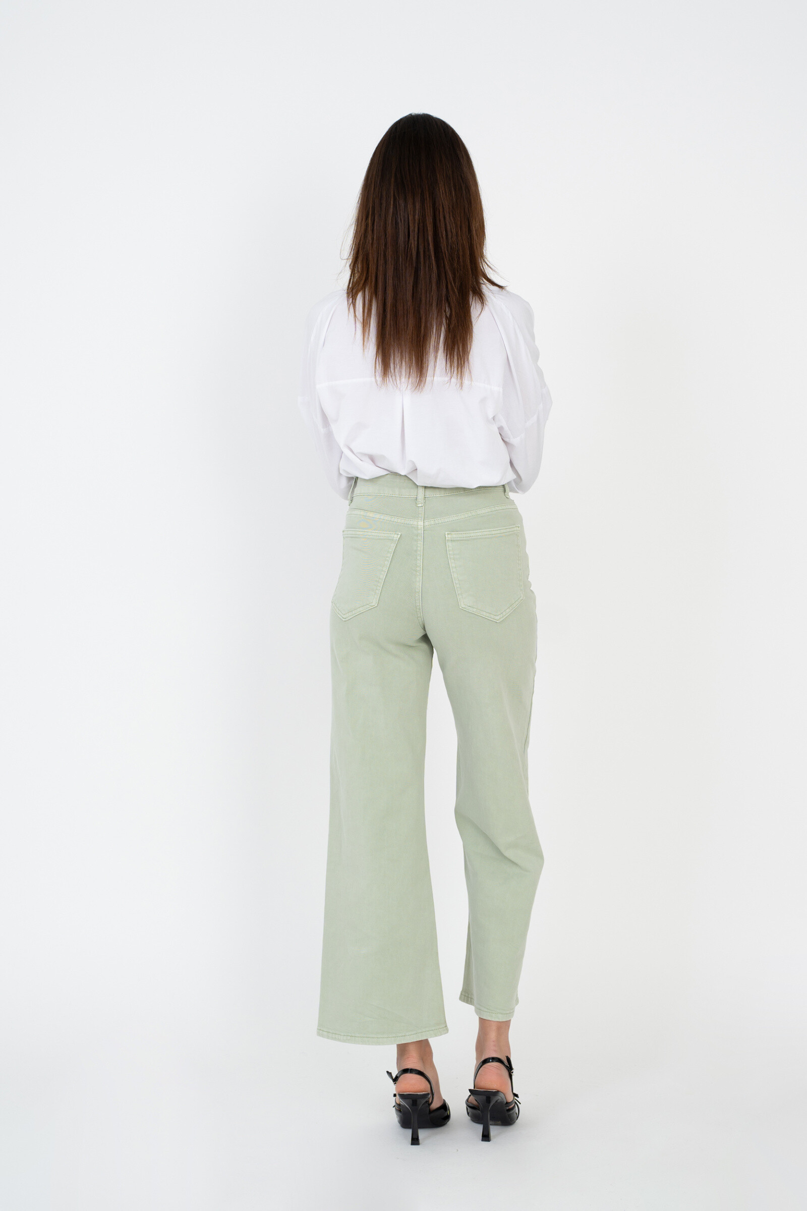 Wide-leg pants in color - ANA & LUCY - Light Green - 5 - large format