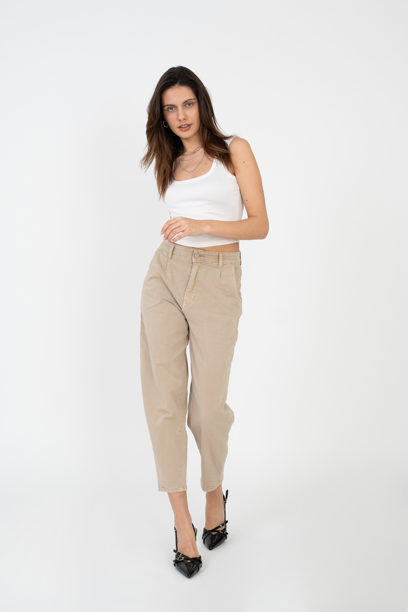 Balloon-leg pants - ANA & LUCY - Cream - 2 - large format