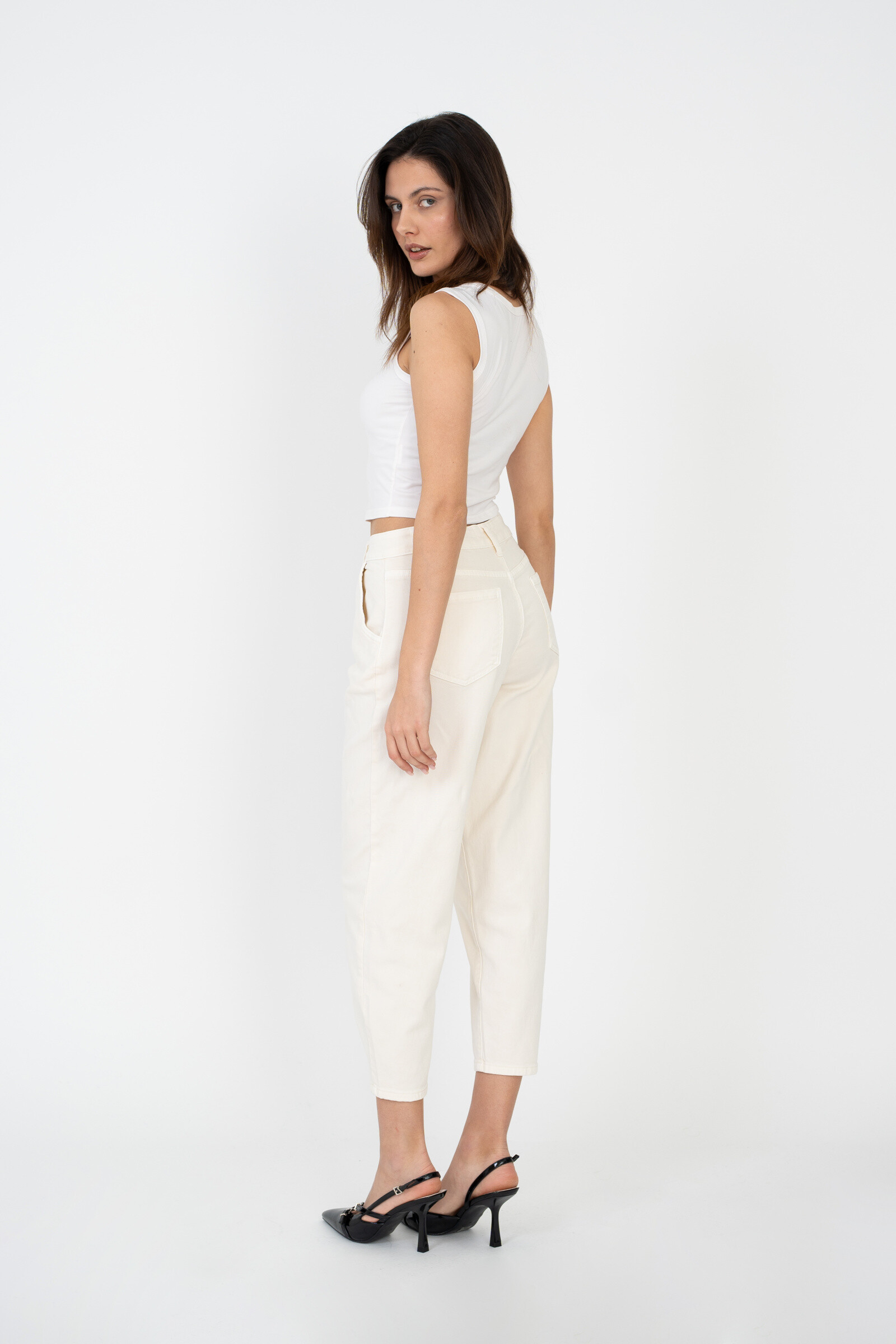Balloon-leg pants - ANA & LUCY - Ecru - 4 - large format