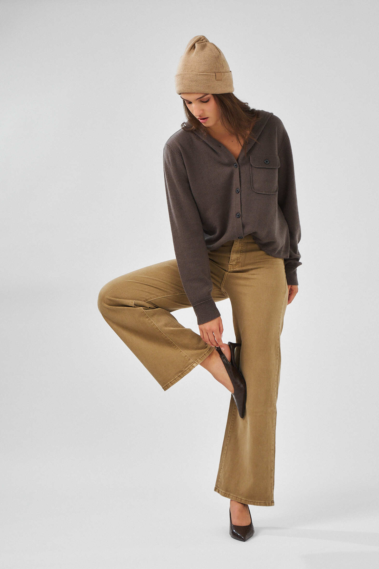 Grossiste Ana & Lucy - Pantalon wide-leg en couleur - ANA & LUCY