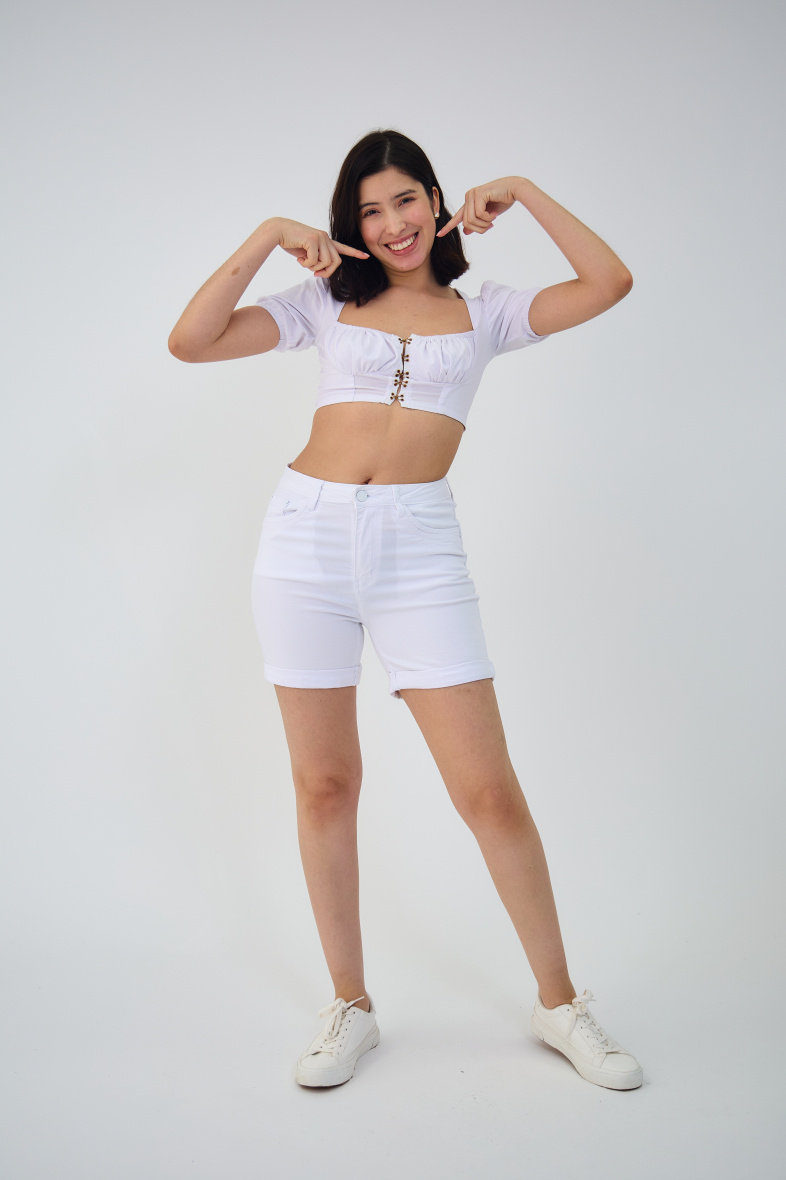 Slim colored shorts (Push-up) - ANA & LUCY - White - 1 - large format