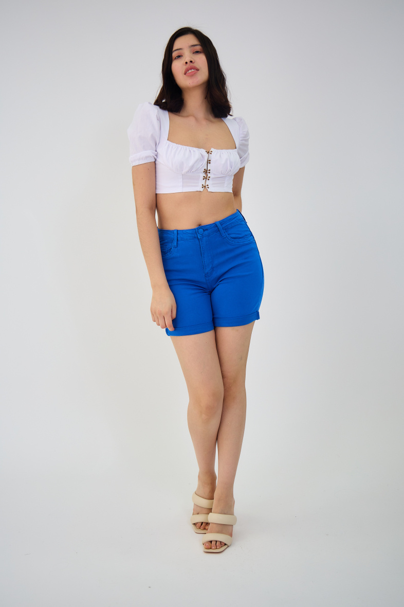 Slim colored shorts (Push-up) - ANA & LUCY - Royal Blue - 3 - large format