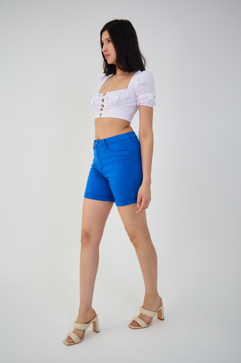 Slim colored shorts (Push-up) - ANA & LUCY - Royal Blue - 4 - large format