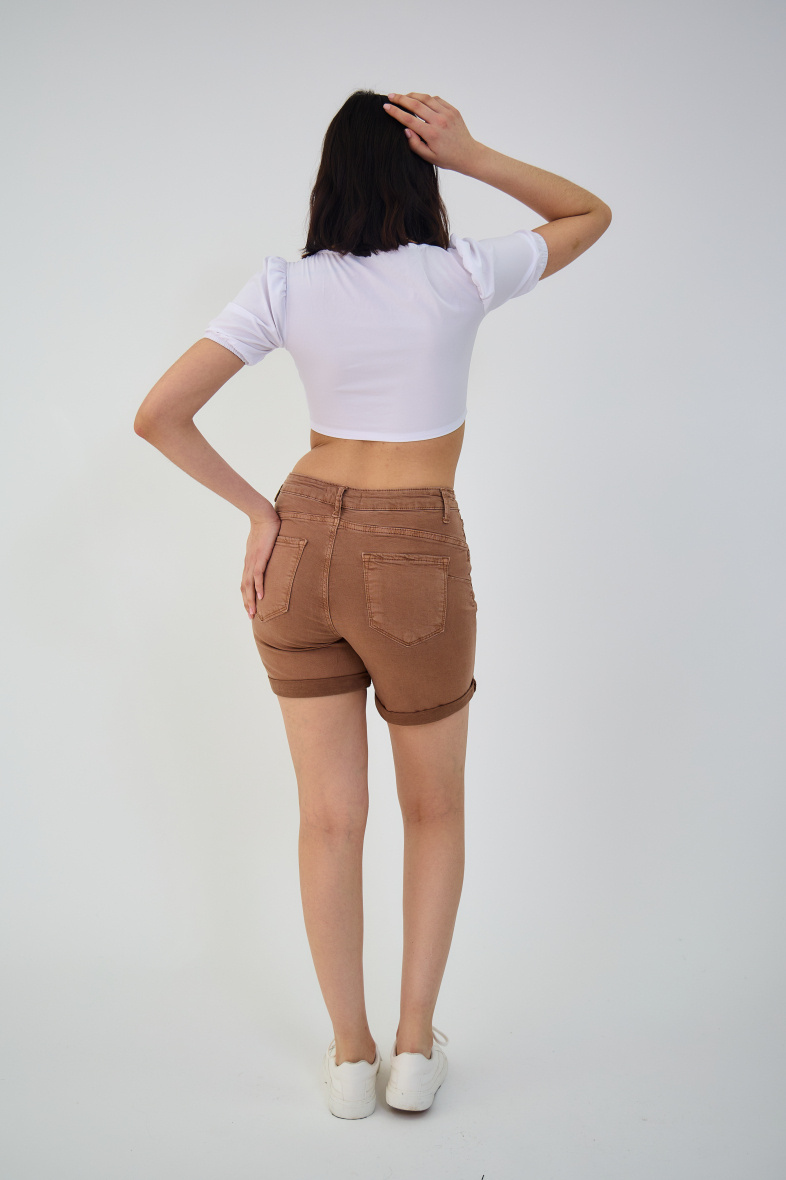 Slim colored shorts (Push-up) - ANA & LUCY - Copper - 3 - large format