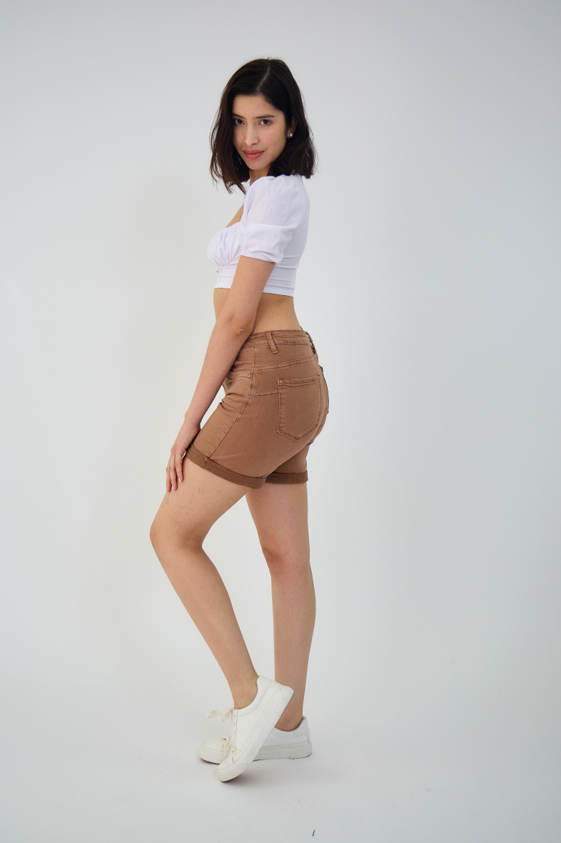 Slim colored shorts (Push-up) - ANA & LUCY - Copper - 4 - large format