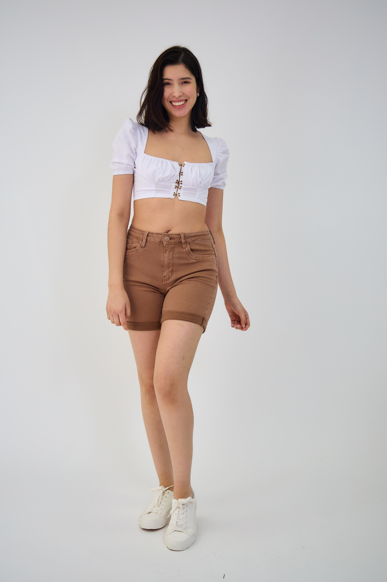 Slim colored shorts (Push-up) - ANA & LUCY - Copper - 5 - large format