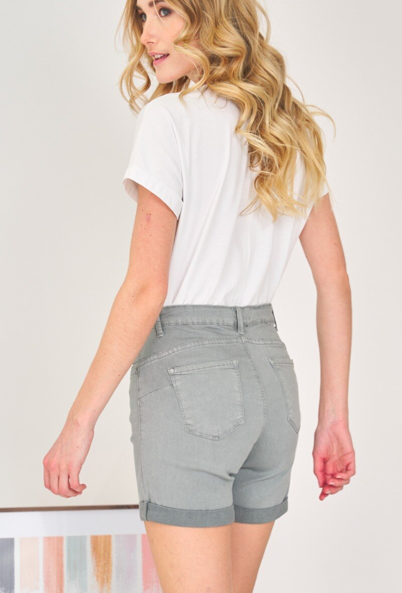 Slim colored shorts (Push-up) - ANA & LUCY - Light Gray - 5 - large format