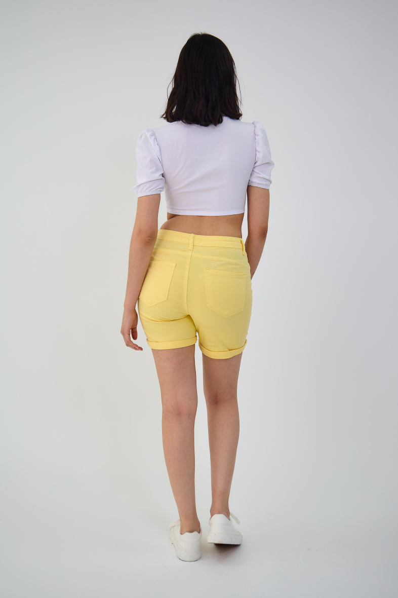 Slim colored shorts (Push-up) - ANA & LUCY - Blazing Yellow - 5 - large format