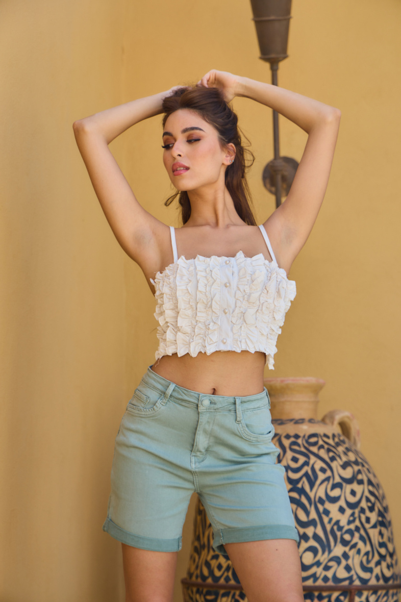 Slim colored shorts (Push-up) - ANA & LUCY - Kaki - 1 - large format