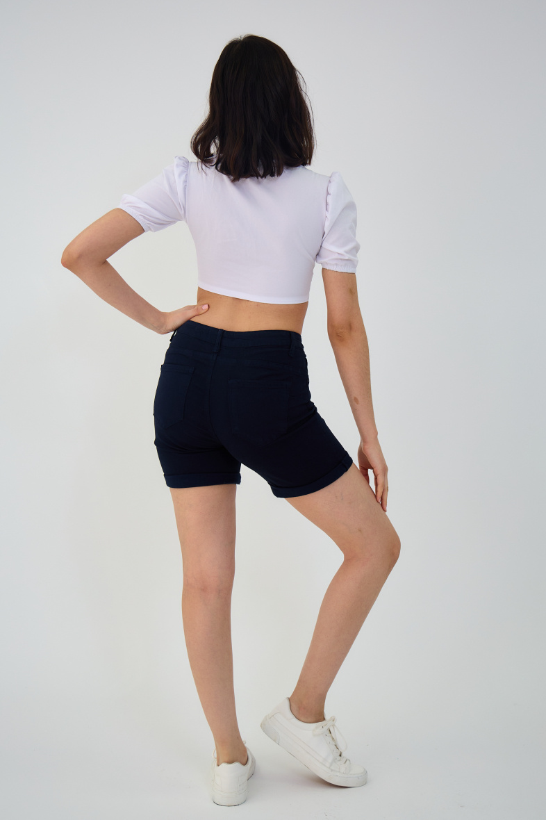 Slim colored shorts (Push-up) - ANA & LUCY - Navy 5 - thumbnail