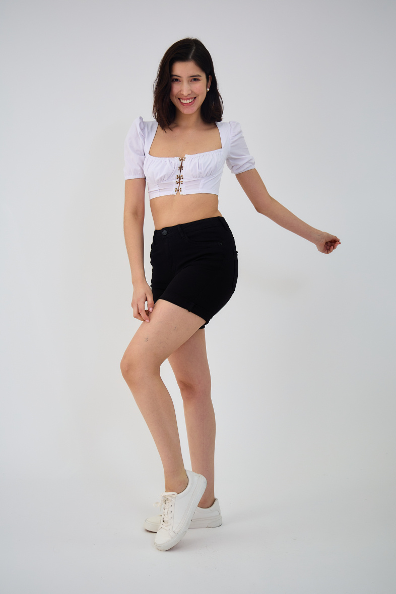 Slim colored shorts (Push-up) - ANA & LUCY - Black - 4 - large format