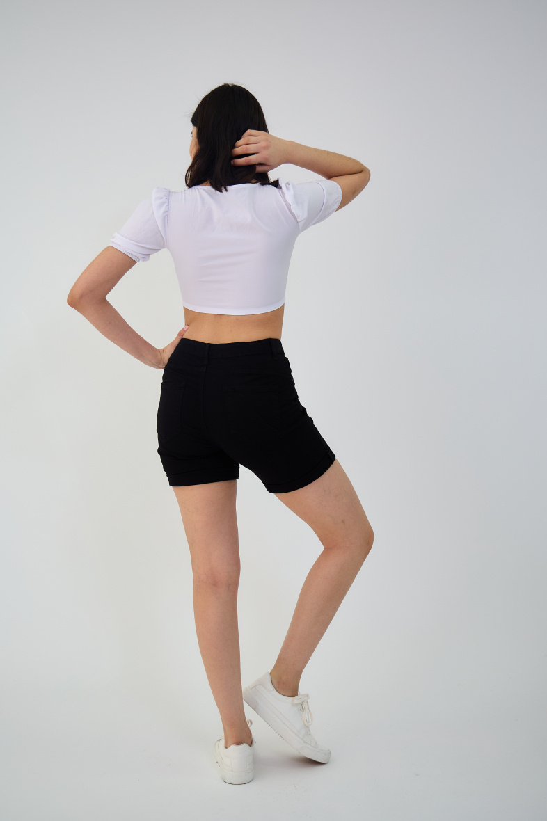 Slim colored shorts (Push-up) - ANA & LUCY - Black - 5 - large format