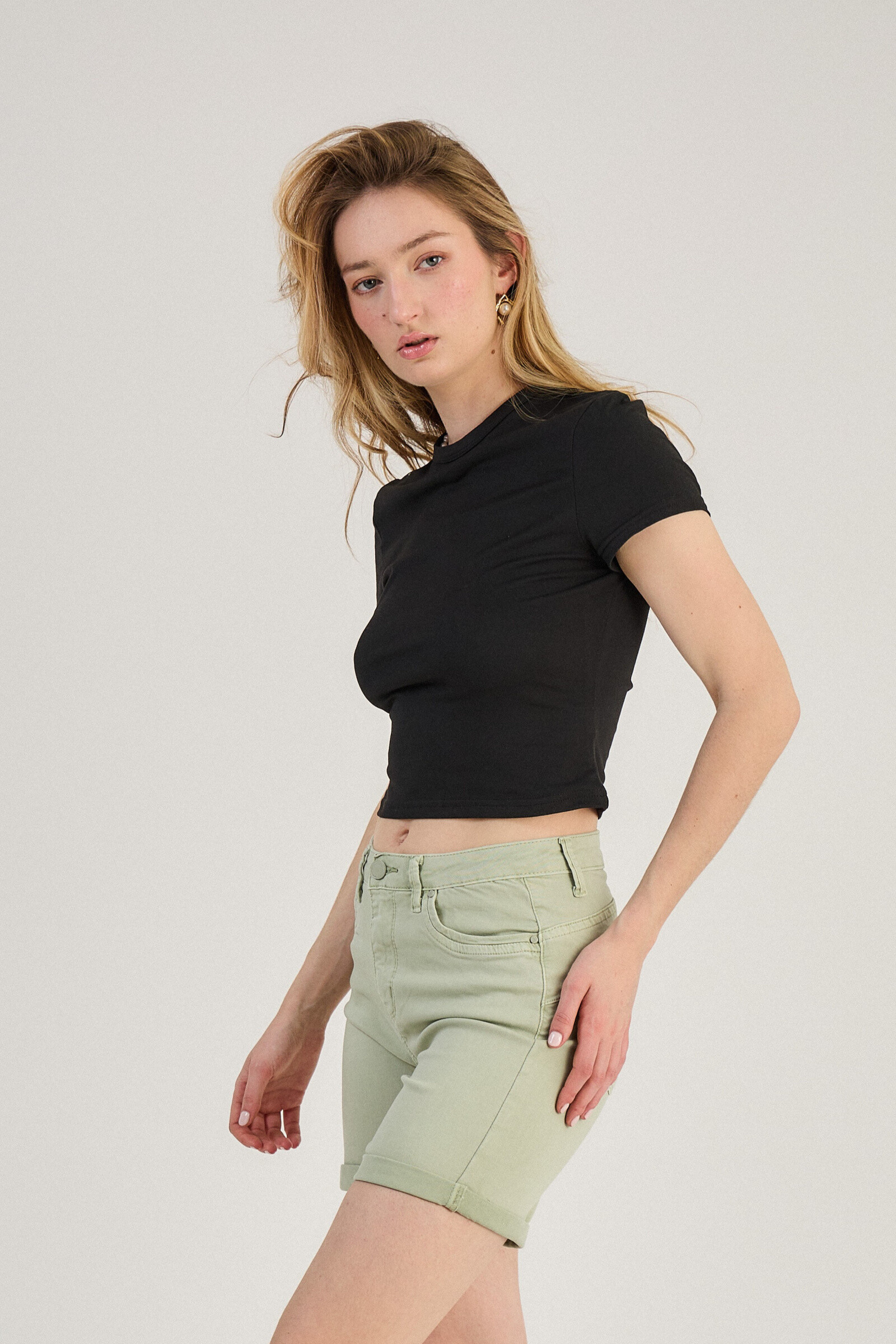 Slim colored shorts (Push-up) - ANA & LUCY - Aqua Marine - 3 - large format