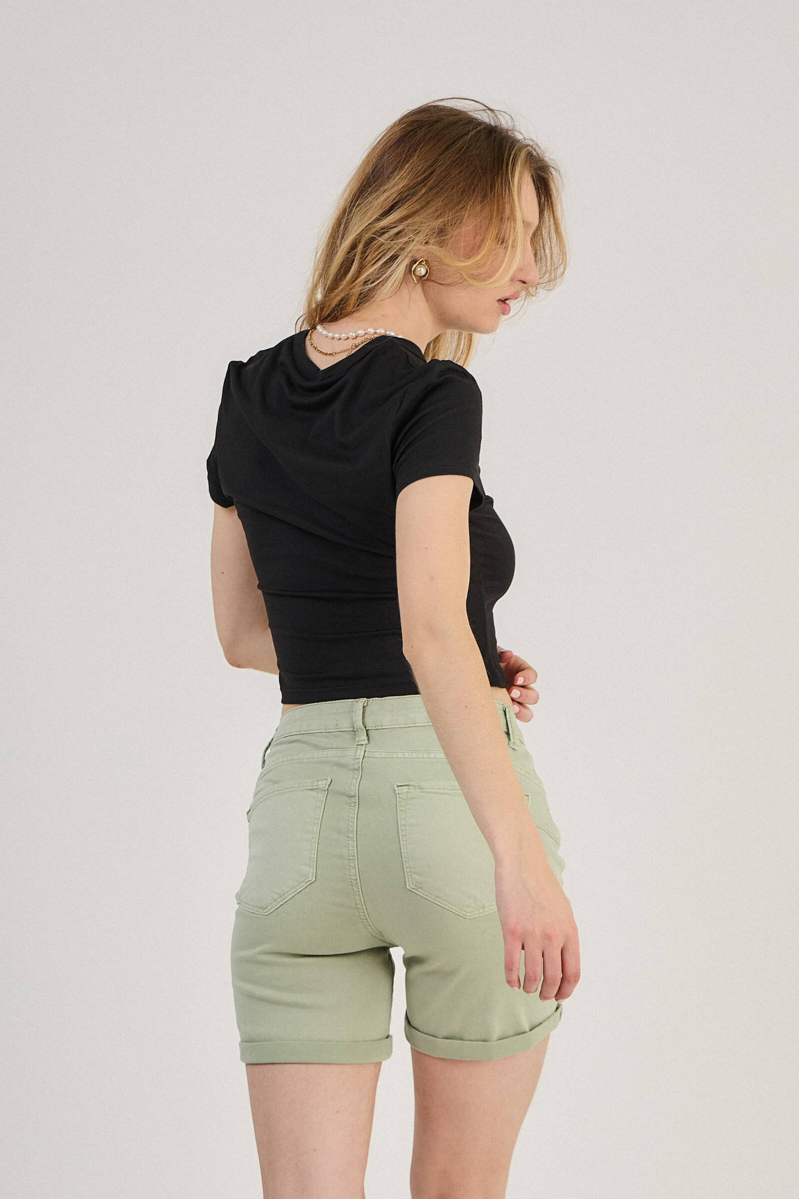 Slim colored shorts (Push-up) - ANA & LUCY - Aqua Marine - 5 - large format
