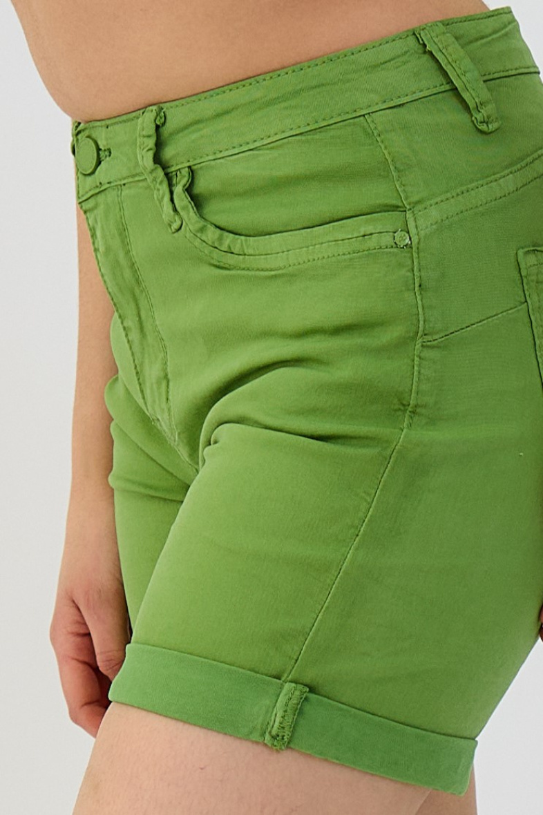 Slim colored shorts (Push-up) - ANA & LUCY - Lime Green - 2 - large format