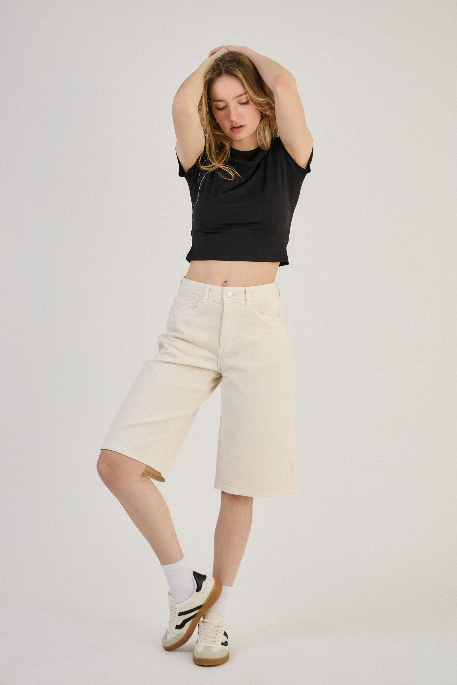 Short Bermuda Baggy -Dad in color (Ample cut) - ANA & LUCY - Ecru 2 - thumbnail