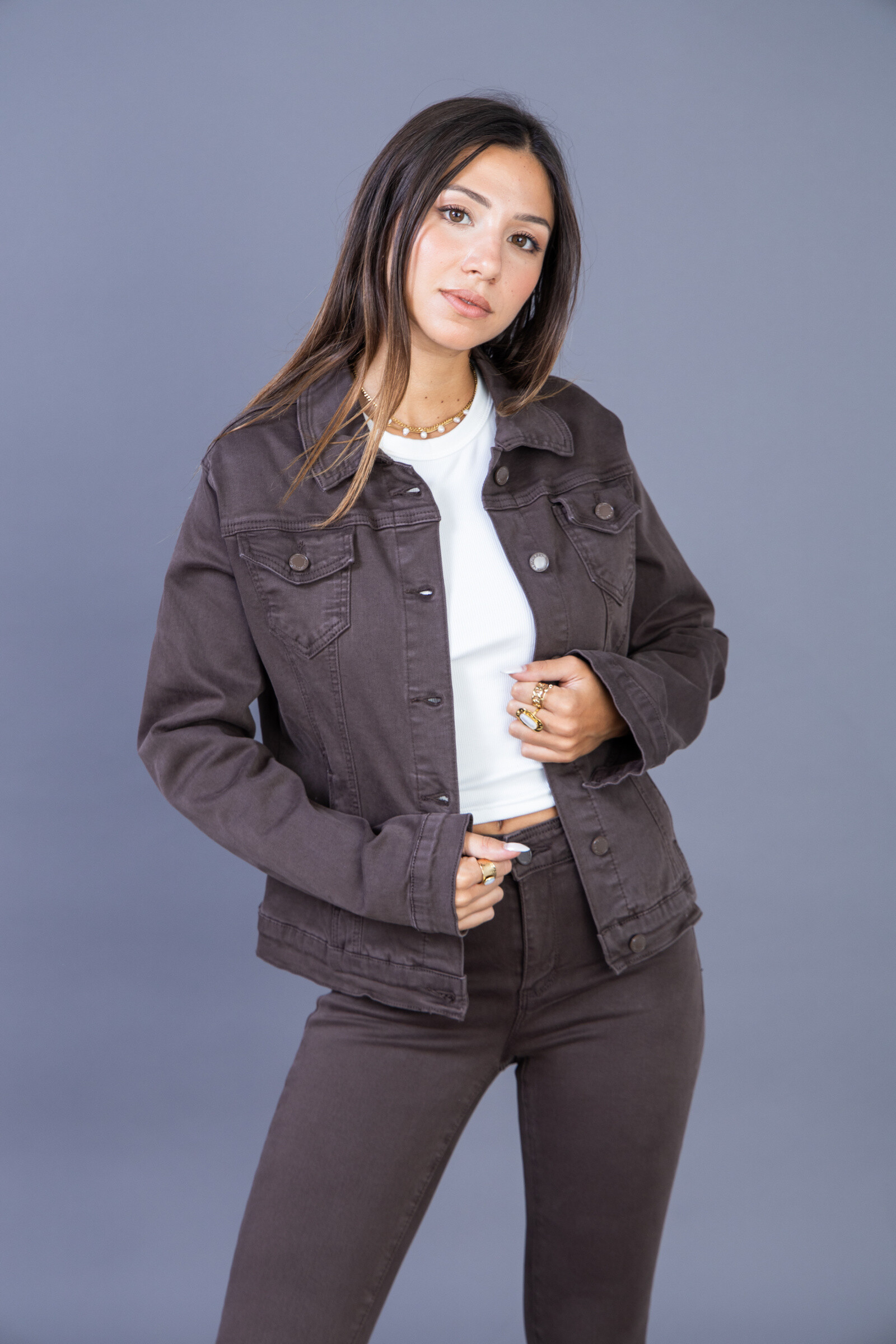 Mayorista ANA & LUCY - Chaqueta ajustada en color (Algodón Elástico) - ANA & LUCY