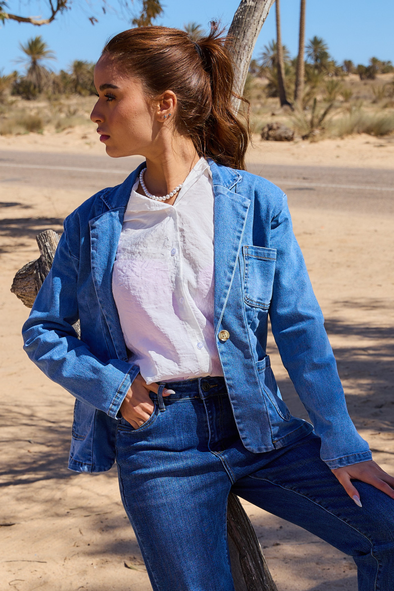 Wholesaler ANA & LUCY - Denim blazer - ANA & LUCY