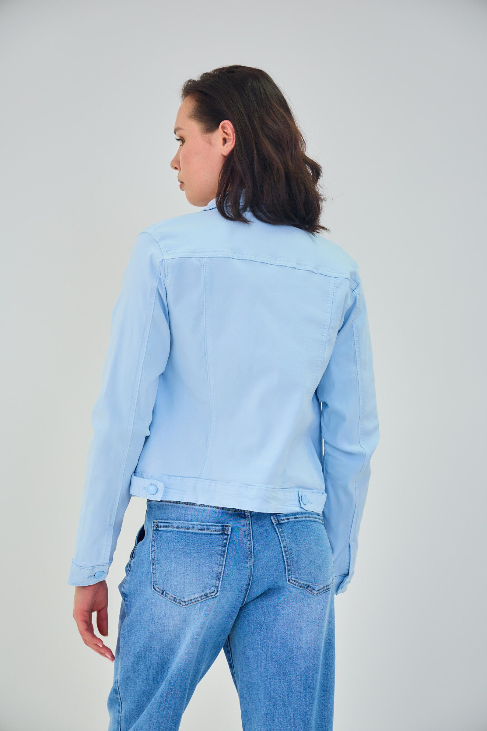 Regular color jacket (stretch cotton) - ANA & LUCY - Sky Blue - 4 - large format