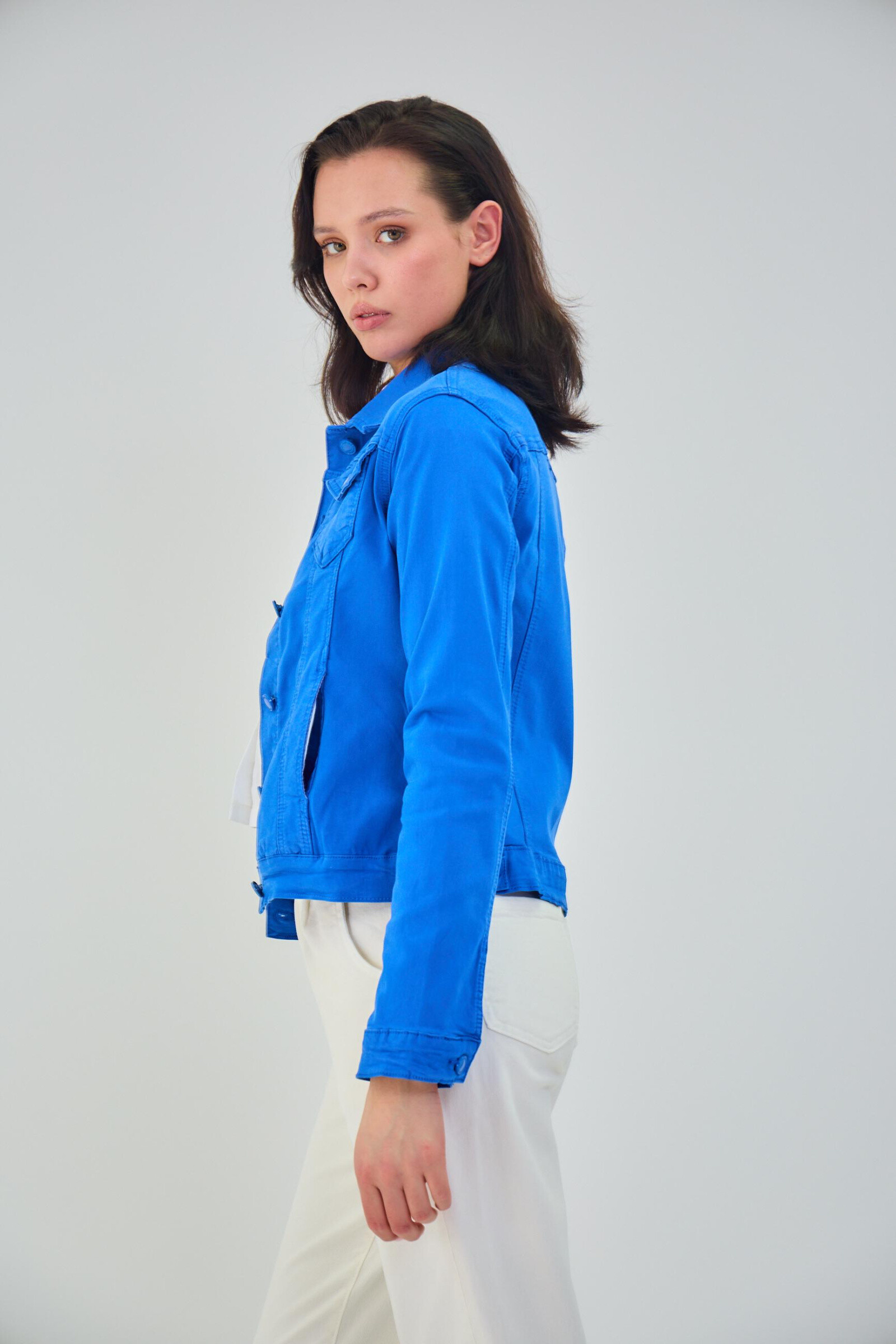Regular color jacket (stretch cotton) - ANA & LUCY - Royal Blue - 4 - large format