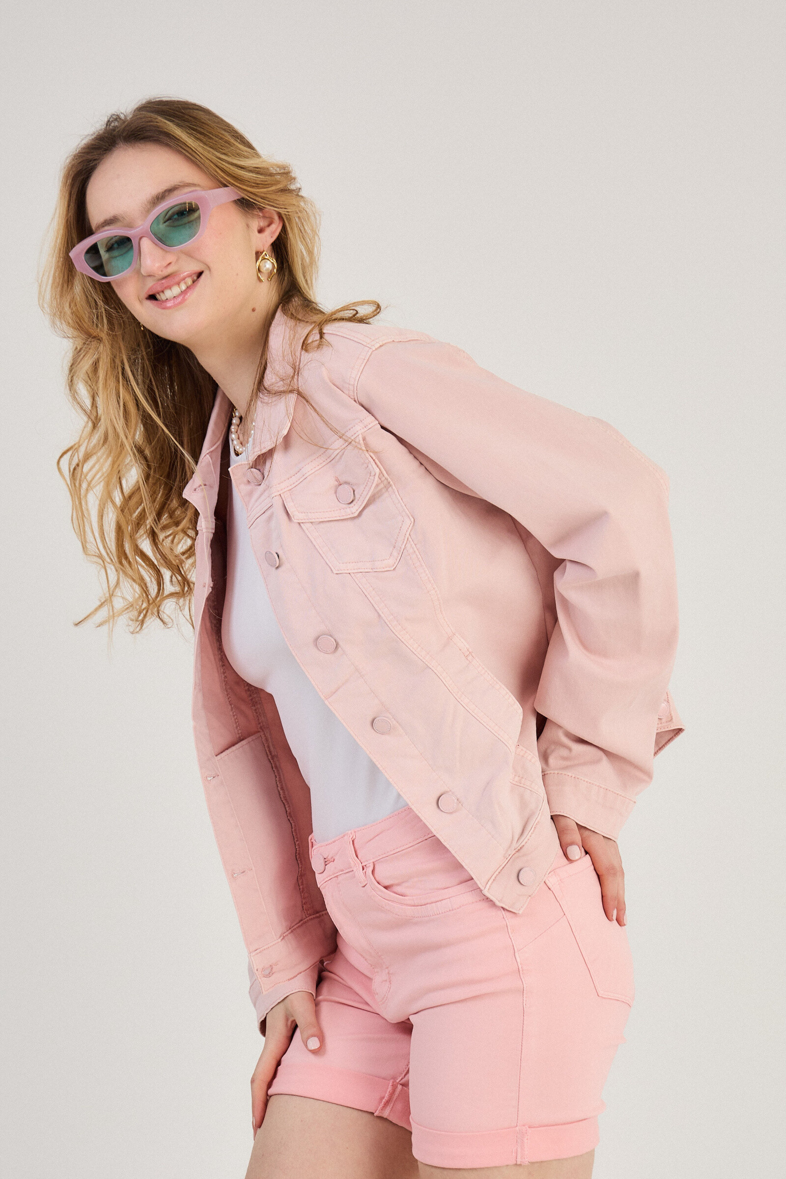 Regular color jacket (stretch cotton) - ANA & LUCY - Rose Shadow 4 - thumbnail