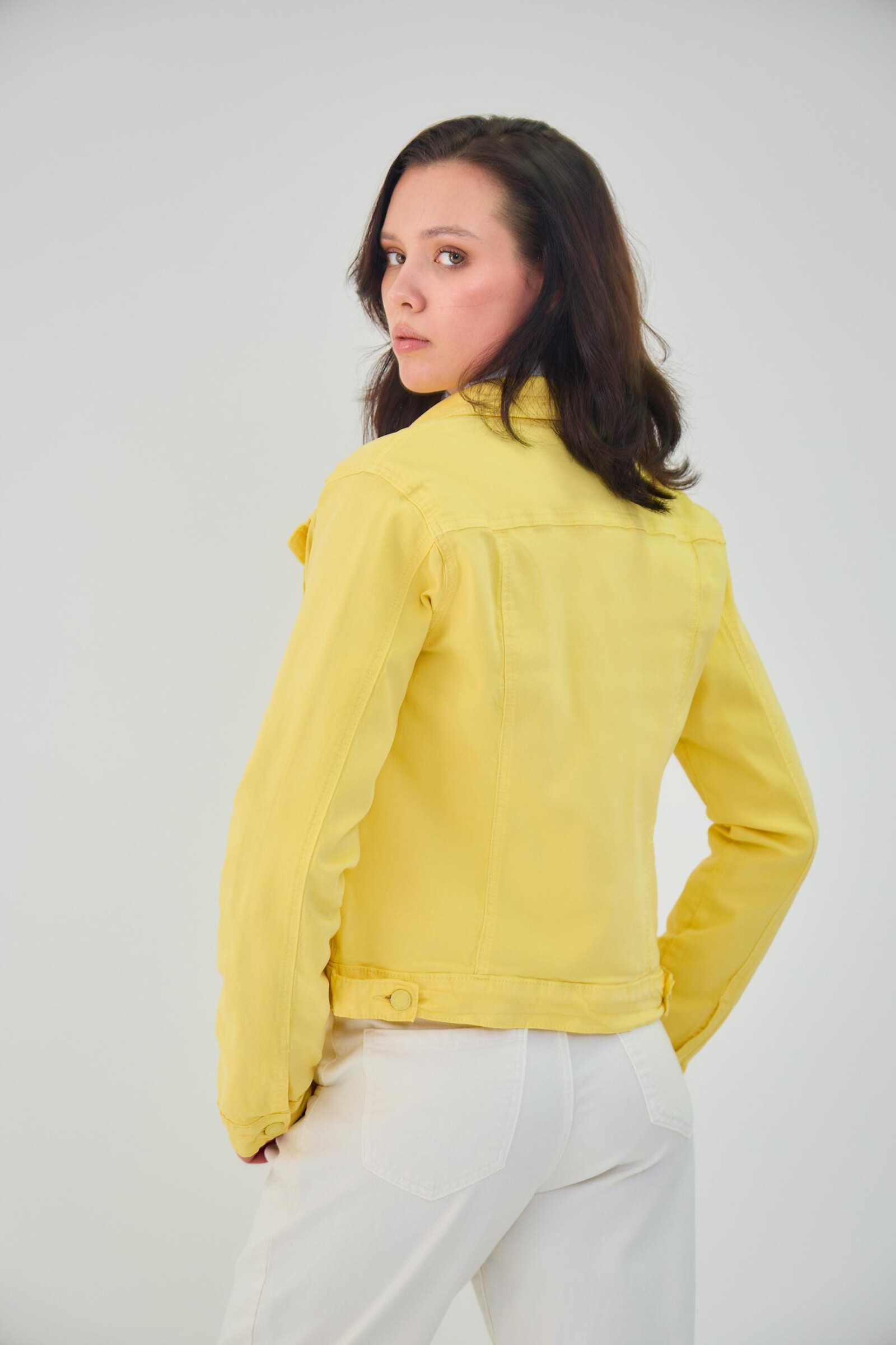 Regular color jacket (stretch cotton) - ANA & LUCY - Blazing Yellow 5 - thumbnail