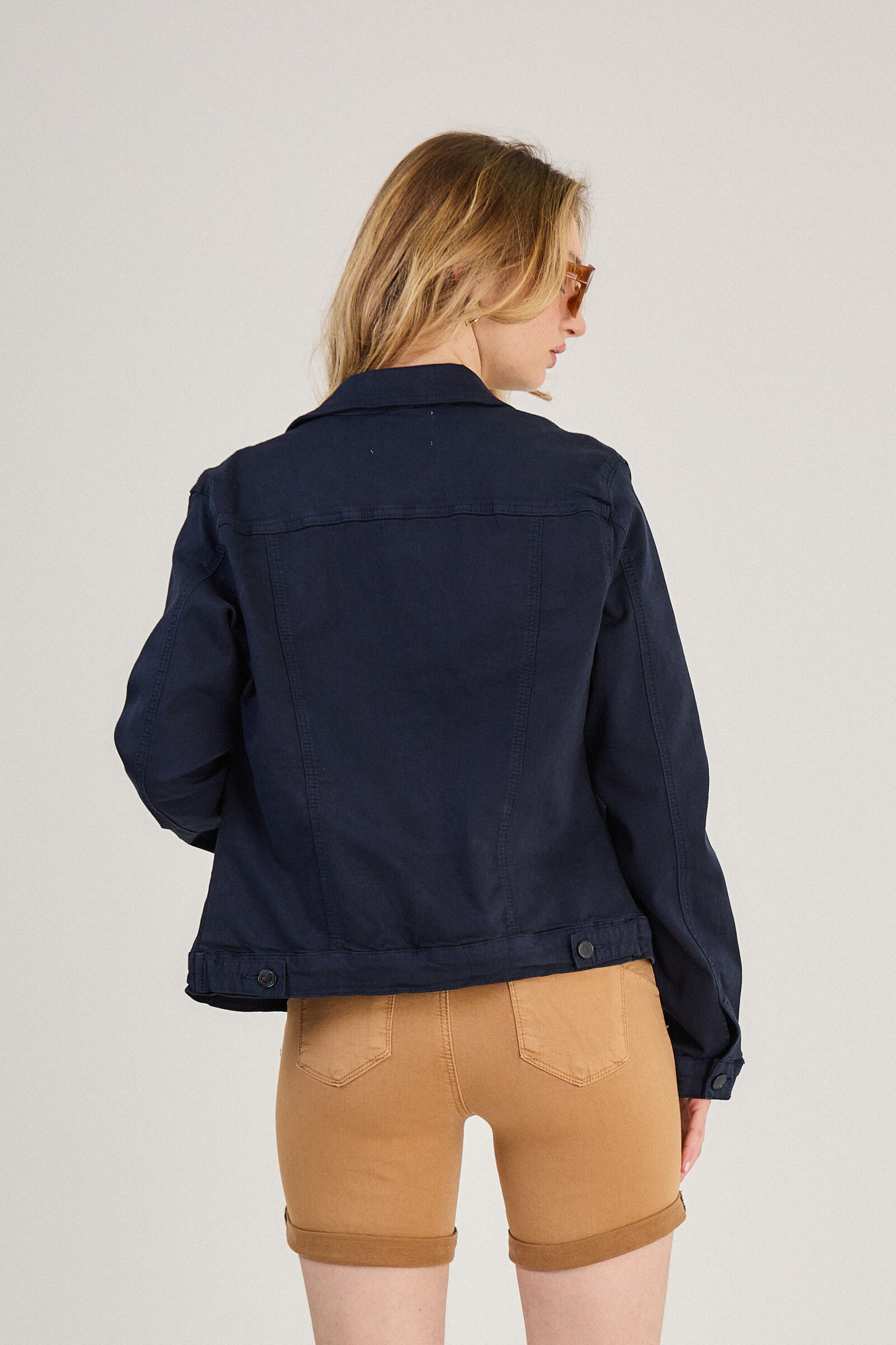 Regular color jacket (stretch cotton) - ANA & LUCY - Navy - 5 - large format