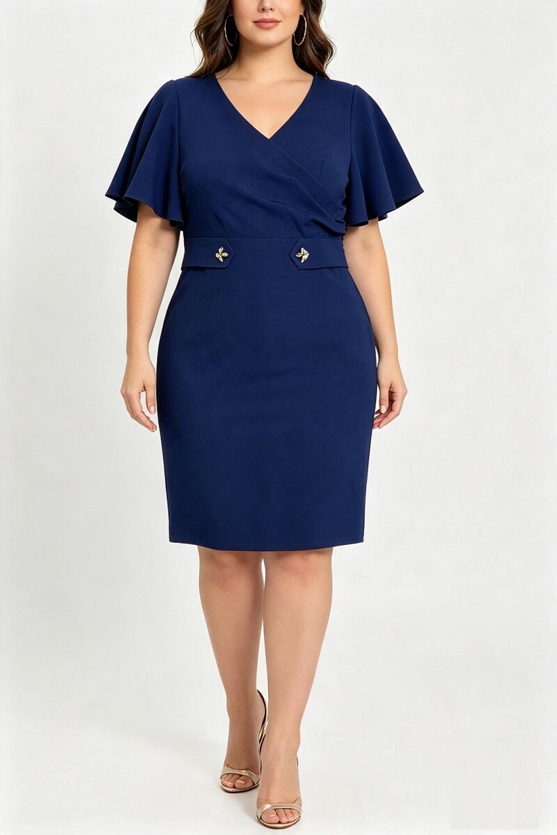 Wholesaler Ana & Ysa - Flared sleeve dress with golden buttons