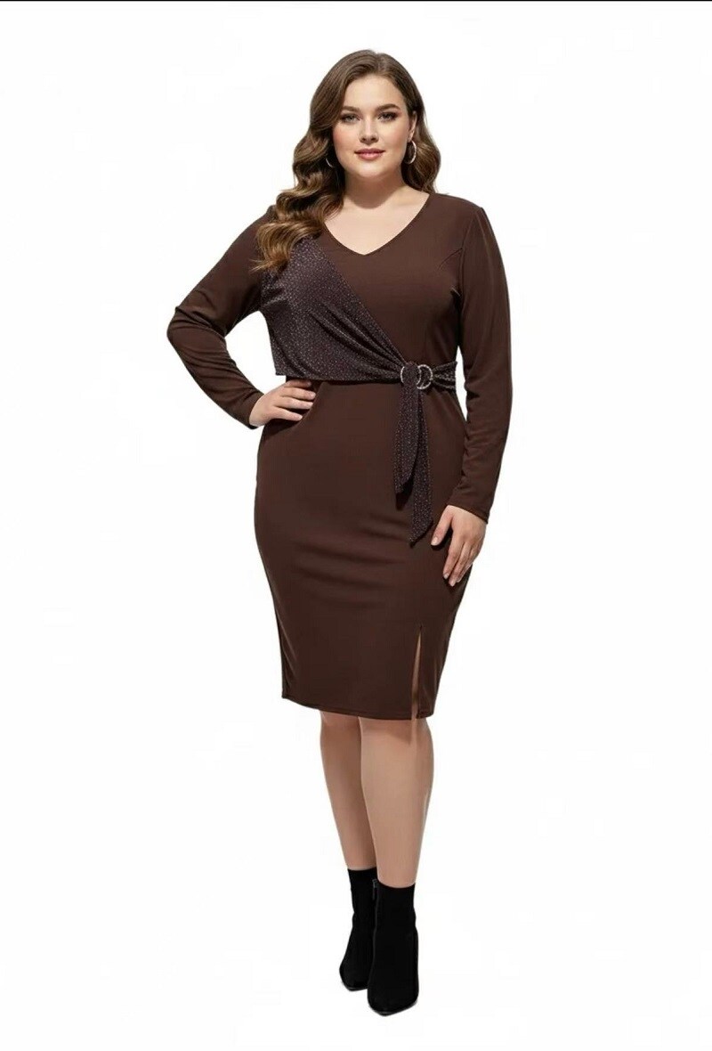 Women's long-sleeve dress, 95% polyester, 5% elastane, perfect for spring/summer, imported from China.