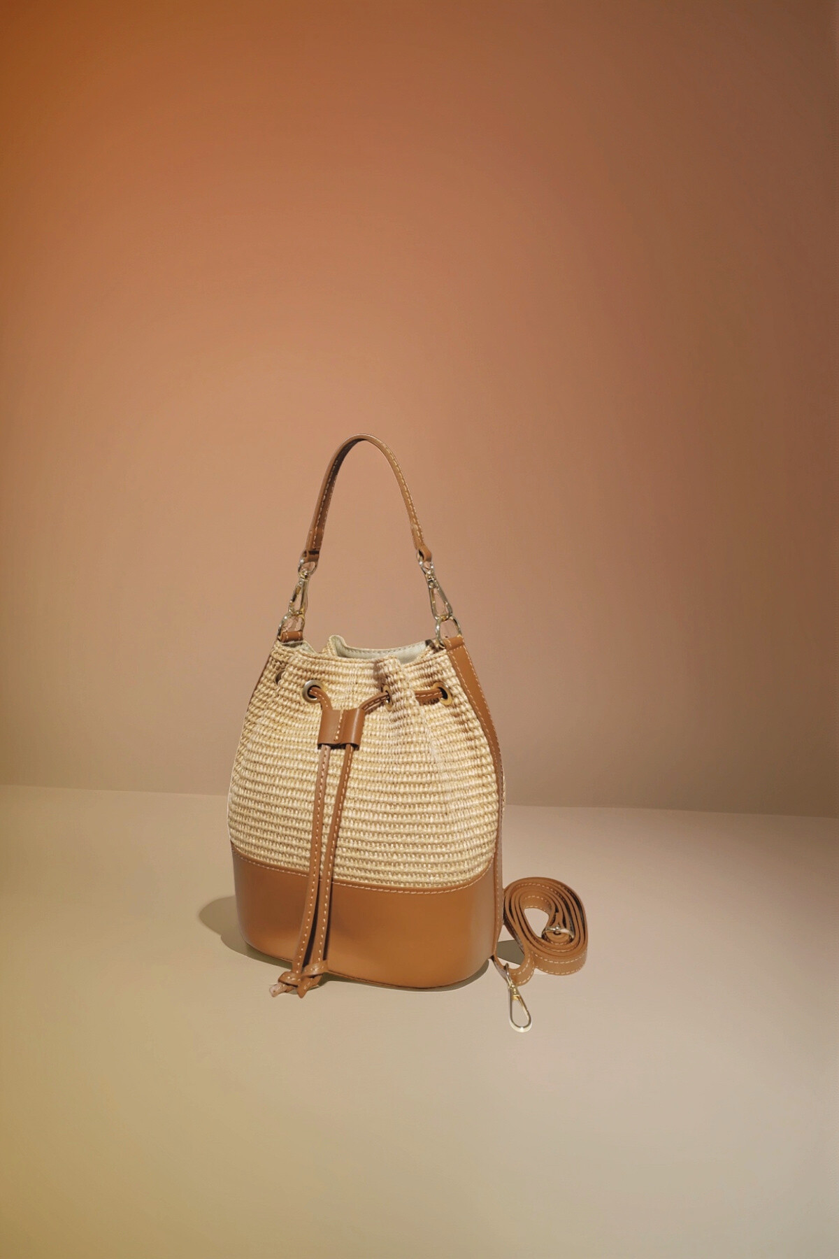 Mayorista Andie Blue - Bandouliere Raffia Handbag Gronished Leather