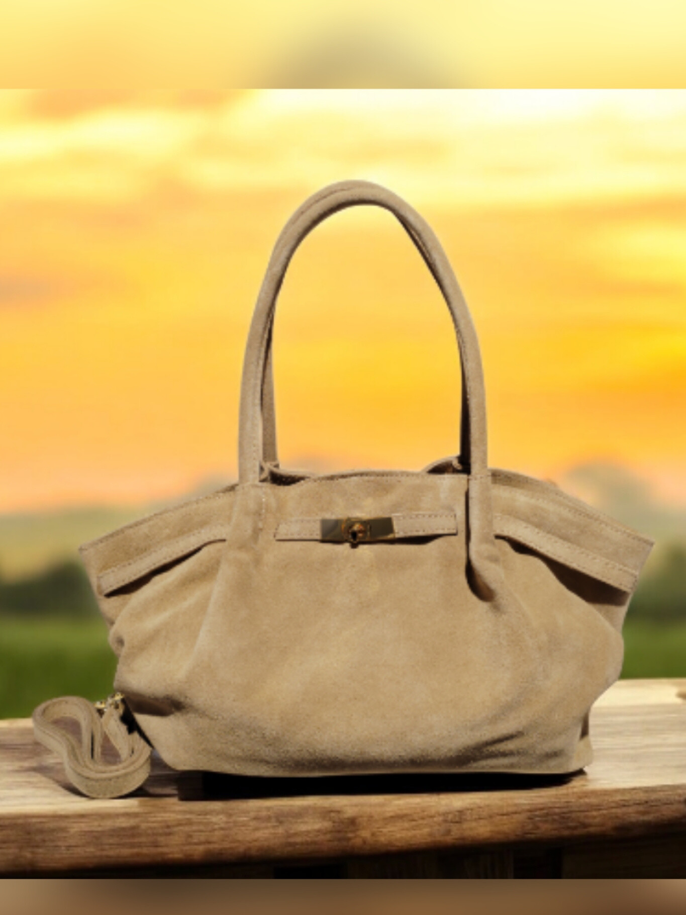 Grossista Andie Blue - BORSA A TRACOLLA IN PELLE 42*12*22CM