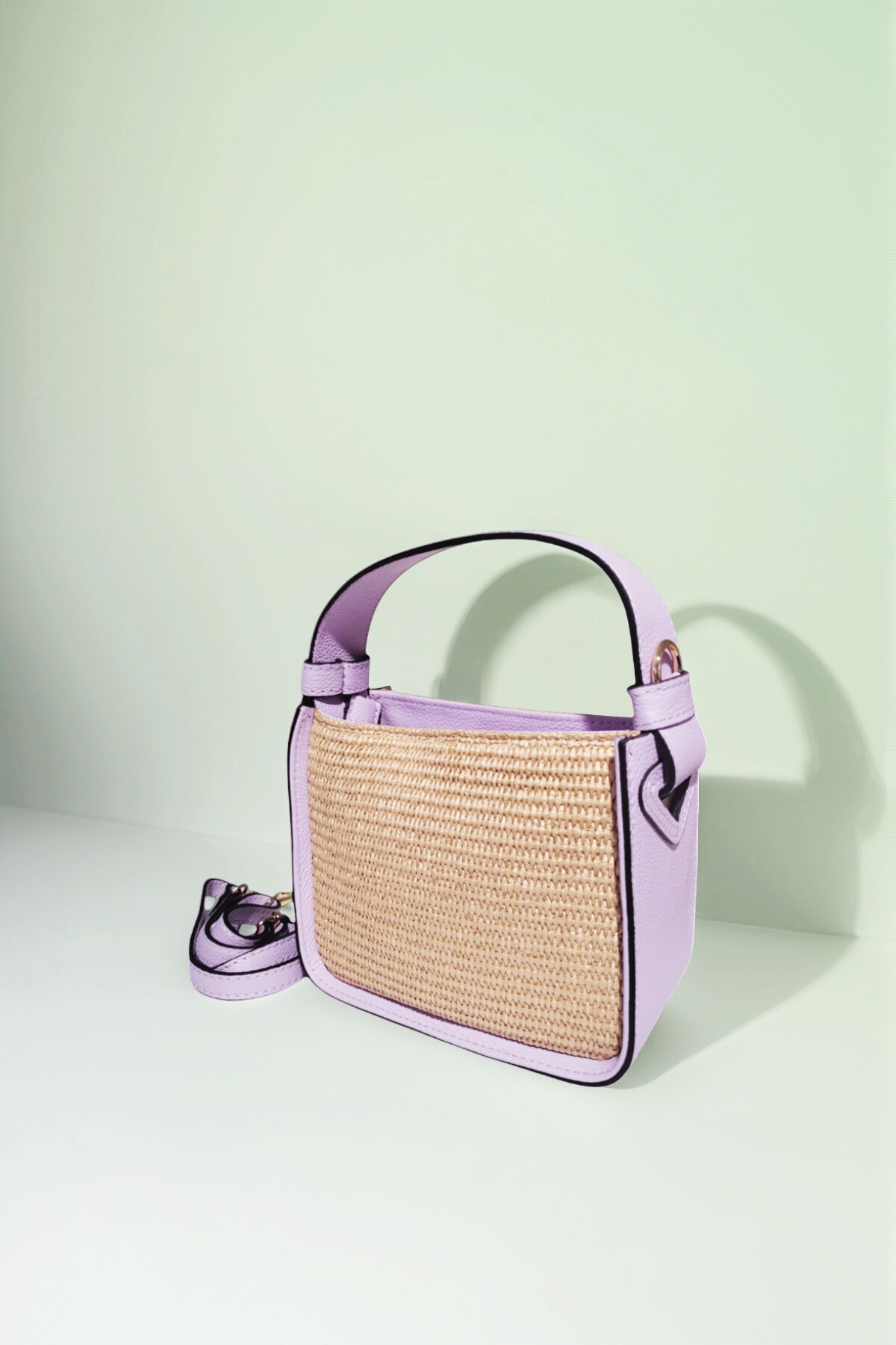 Mayorista Andie Blue - Bolso de cuero Bandouliere Raffia adornada