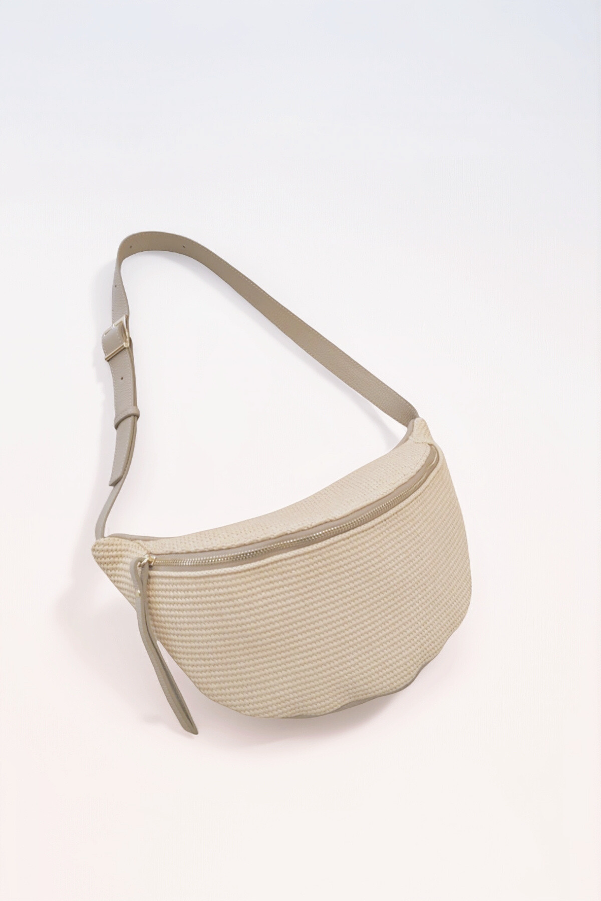 Großhändler Andie Blue - Raffia Bananentasche garniert Leder