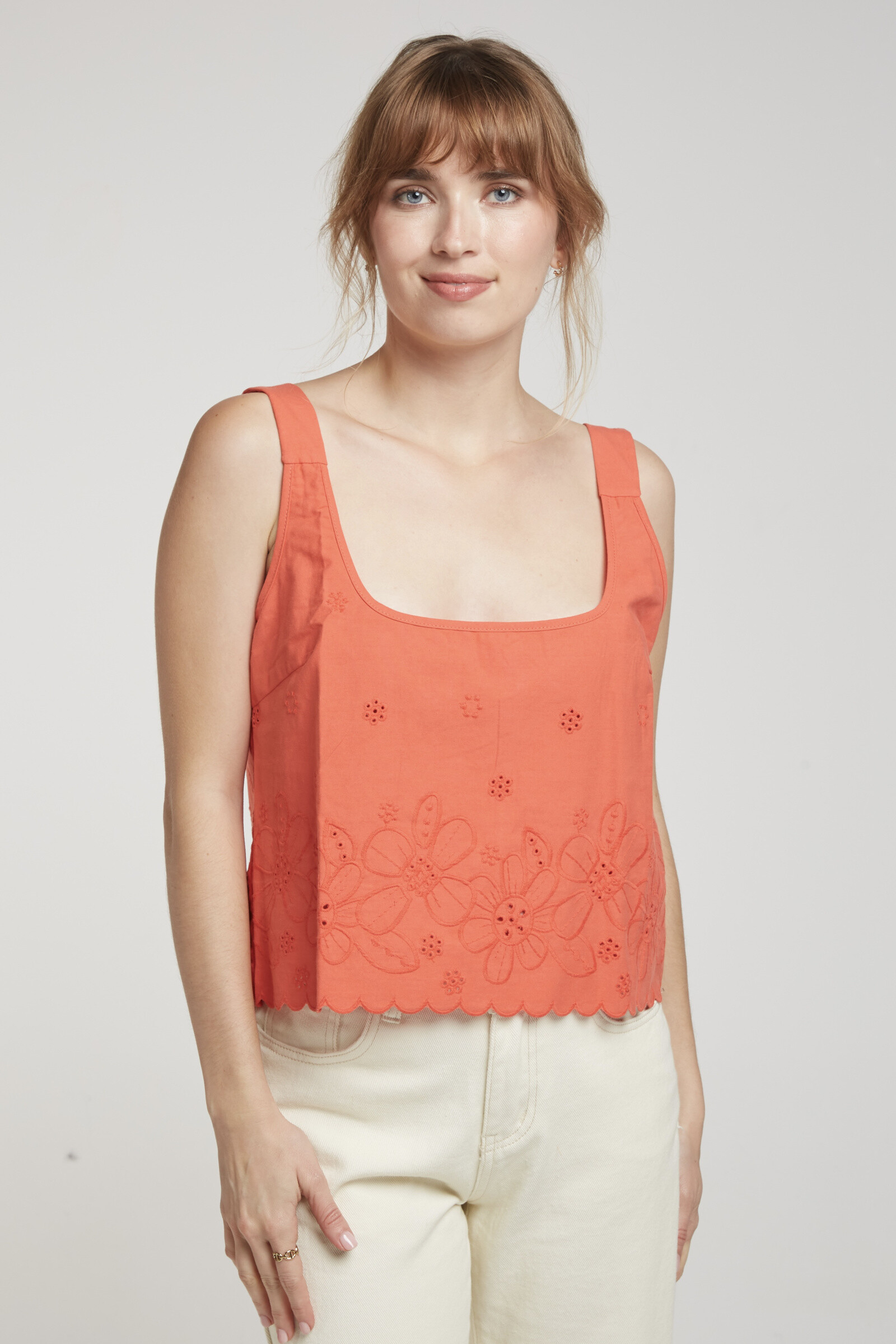 Wholesaler Andy & Lucy - Embroidered cotton tank top
